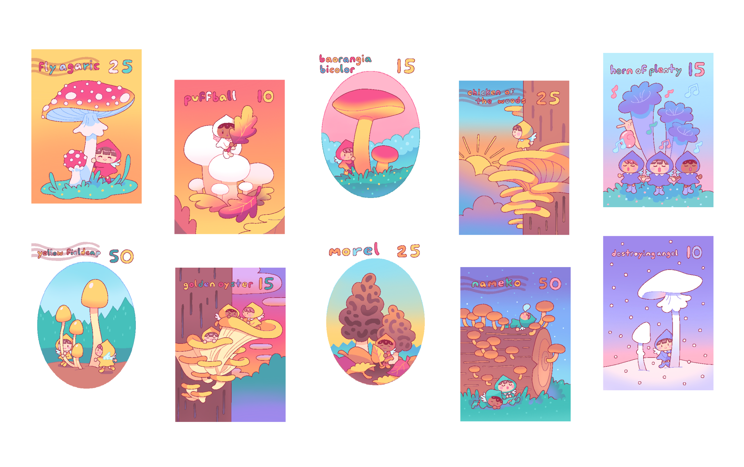 mushroom girl stamps
